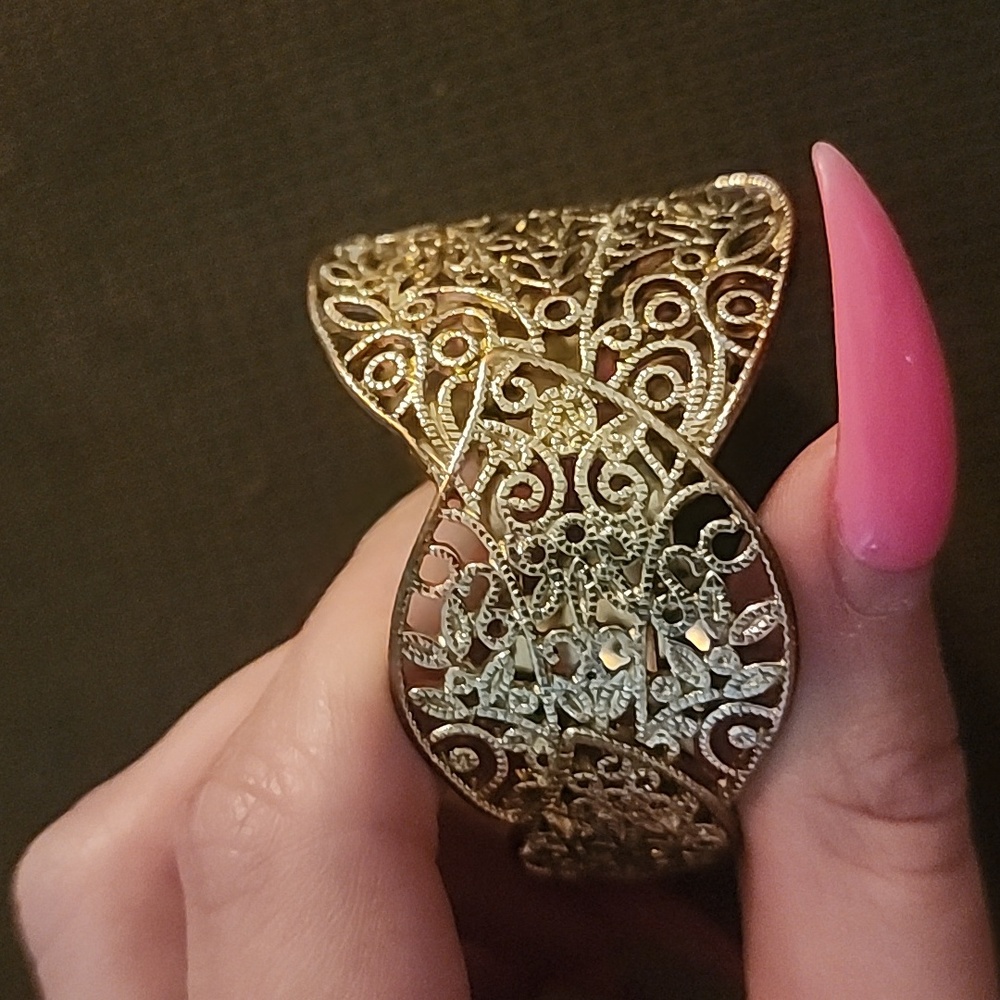 Intricate metallic lace bracelet